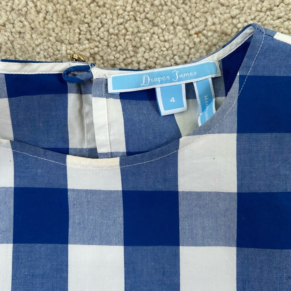 Draper James Flutter Sleeve Buffalo Check Top - image 2